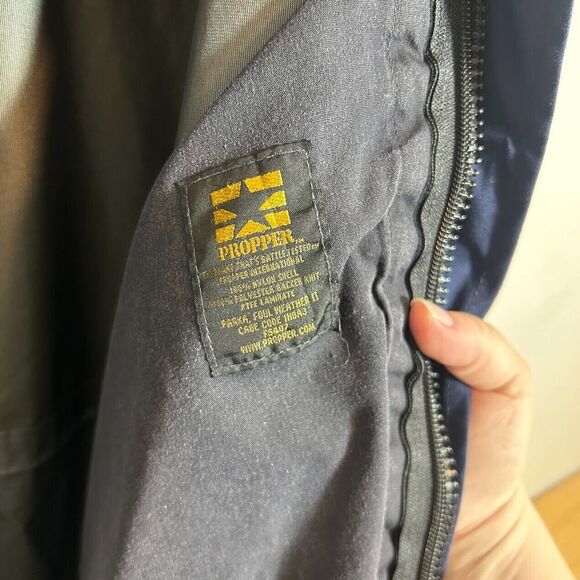 VTG Propper GoreTex Foul Weather Jacket Coat Mens M Long USA Navy Coast Guard - Picture 9 of 10
